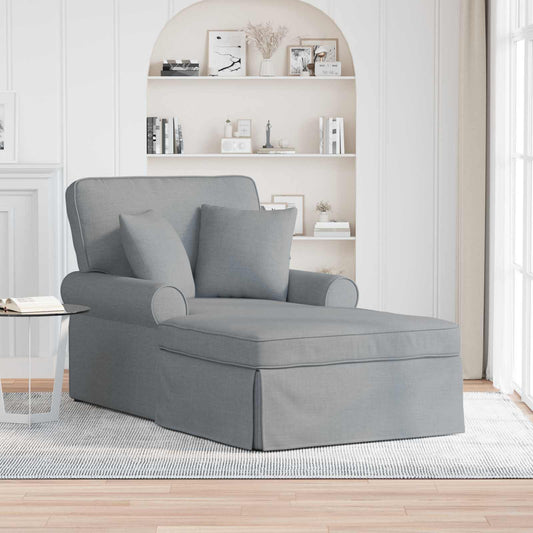 Chaise Longe con Gonna Grigio chiaro 91 x 157 x 91 cm Tessuto
