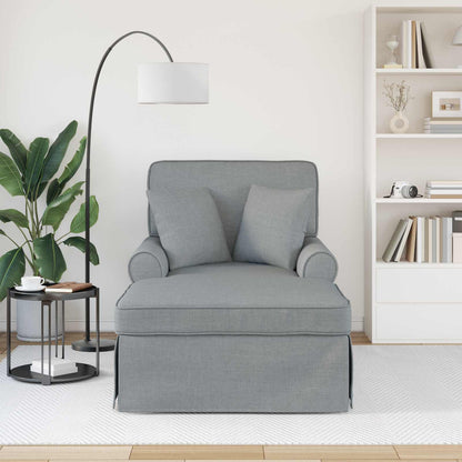 Chaise Longe con Gonna Grigio chiaro 91 x 157 x 91 cm Tessuto