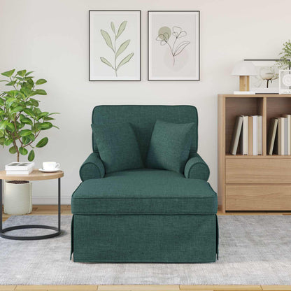 Chaise Longe con Gonna Verde Scuro 91 x 157 x 91 cm Tessuto