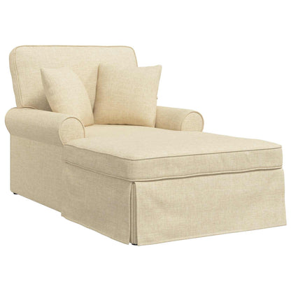 Chaise Longe con Gonna Crema 91 x 157 x 91 cm Tessuto