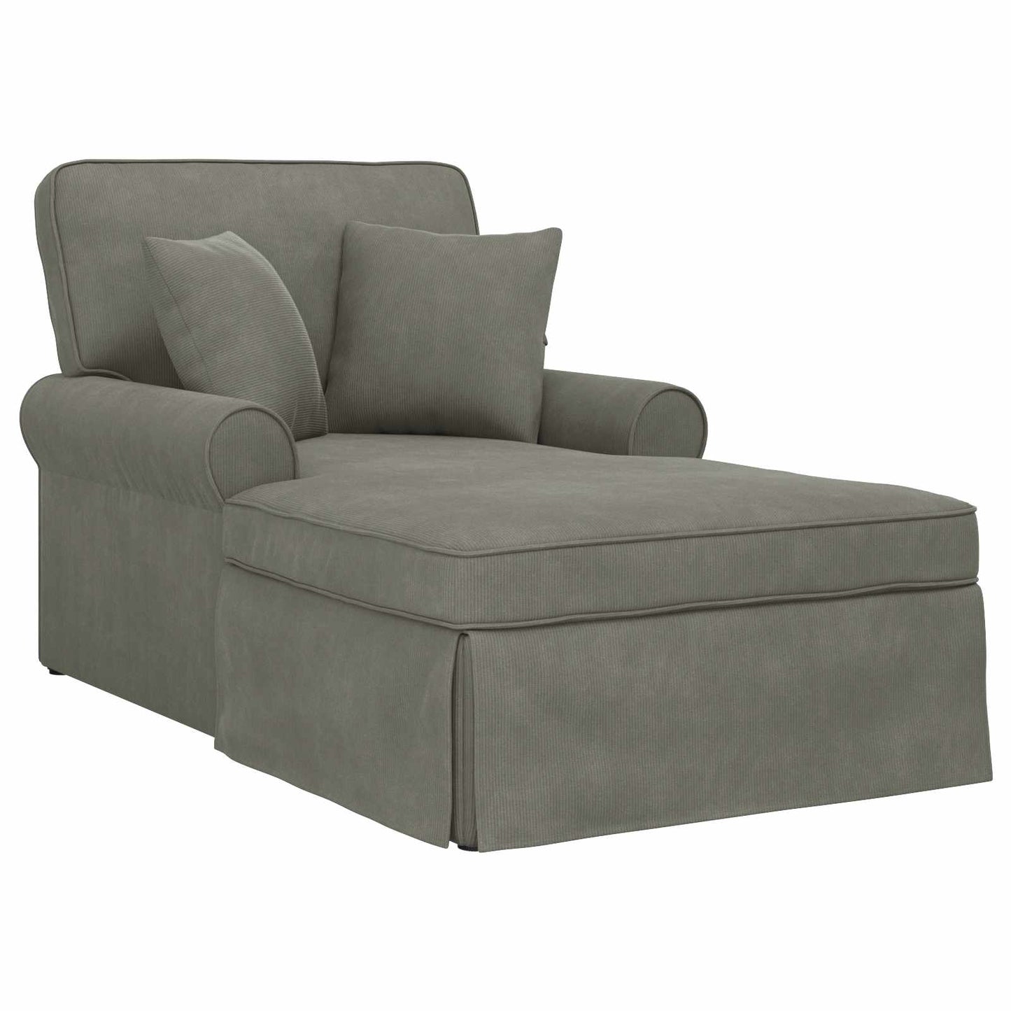 Chaise Longe con Gonna Grigio chiaro 91 x 157 x 91 cm