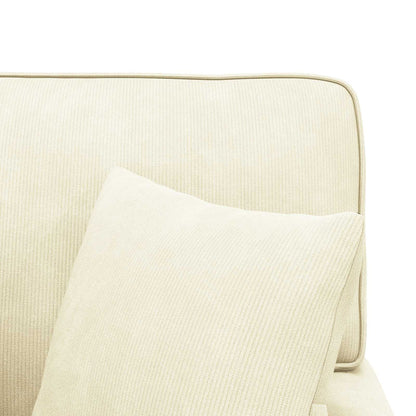 Chaise Longe con Gonna Crema 91 x 157 x 91 cm Tessuto a Costine