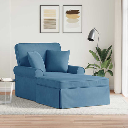 Chaise Longe con Gonna Blu 91 x 157 x 91 cm Tessuto a Costine