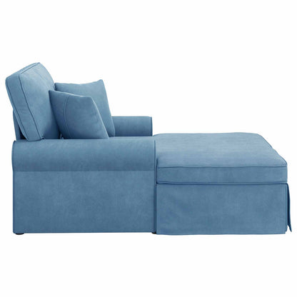 Chaise Longe con Gonna Blu 91 x 157 x 91 cm Tessuto a Costine