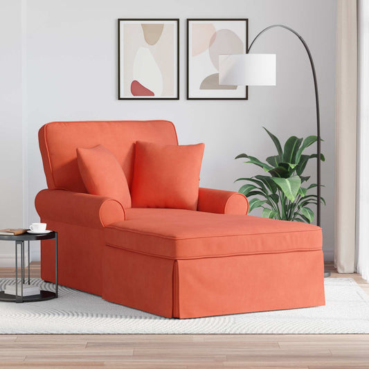 Chaise Longe con Gonna Rosso Arancio 91 x 157 x 91 cm