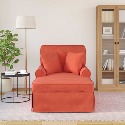 Chaise Longe con Gonna Rosso Arancio 91 x 157 x 91 cm