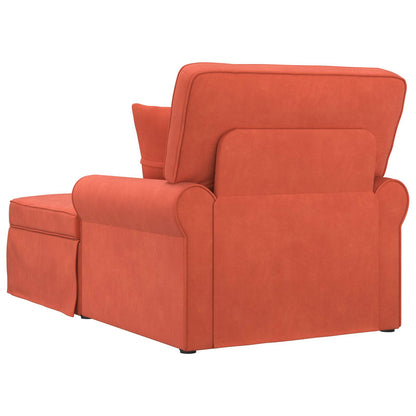 Chaise Longe con Gonna Rosso Arancio 91 x 157 x 91 cm