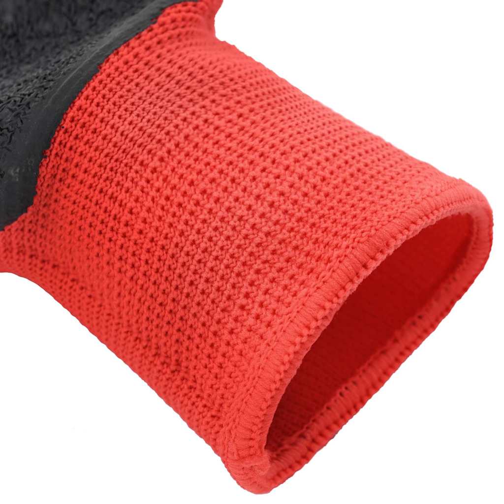 Guanti da Lavoro 24 pcs Rosso e Nero 7 / S