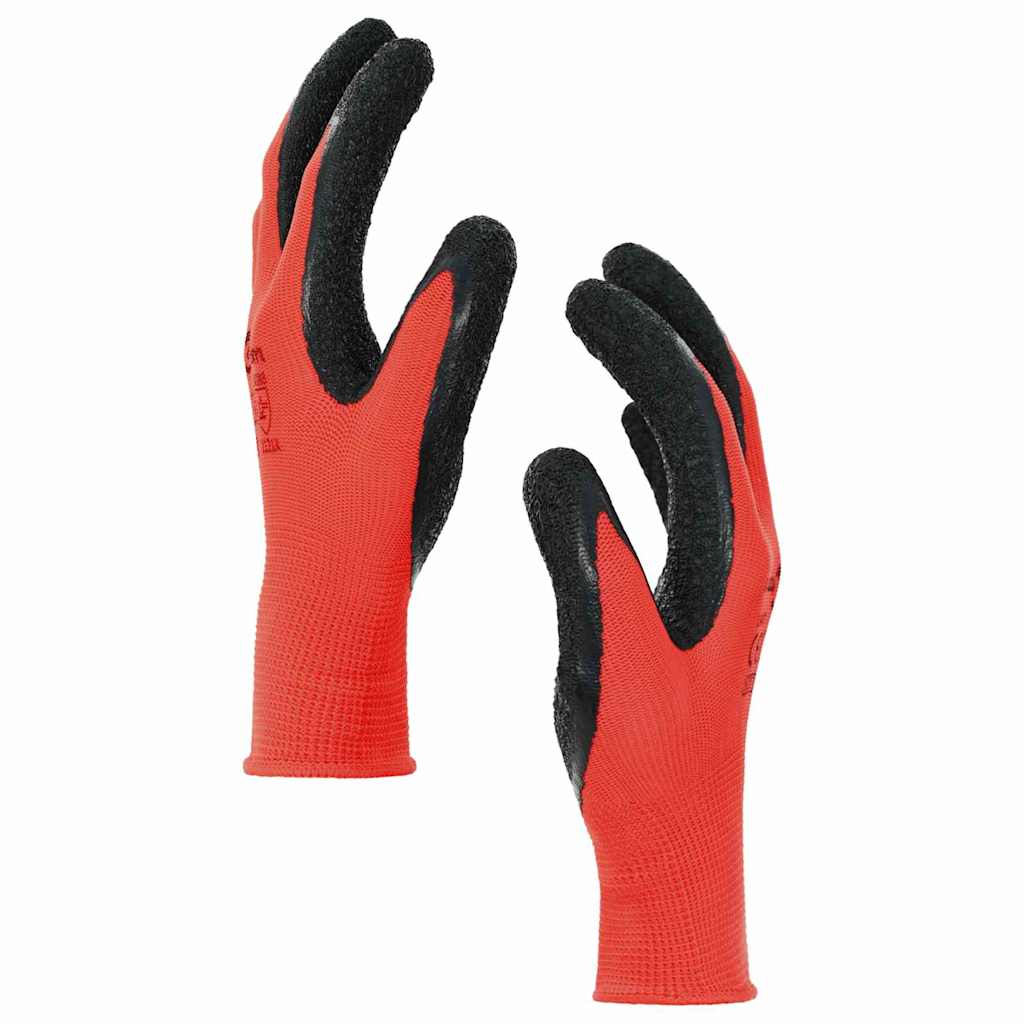 Guanti da Lavoro 24 pcs Rosso e Nero 7 / S