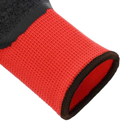 Guanti da Lavoro 12 pcs Rosso e Nero 8 / m
