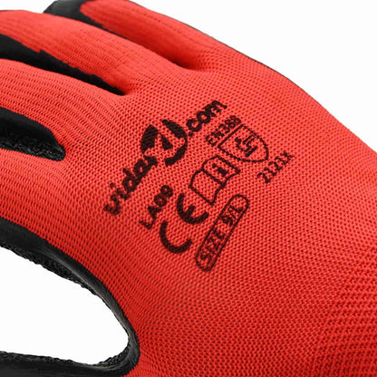 Guanti da Lavoro 12 pcs Rosso e Nero 9 / l | homemem39