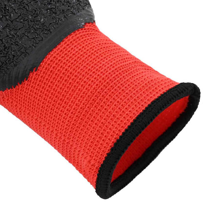 Guanti da Lavoro 12 pcs Rosso e Nero 10 / xl