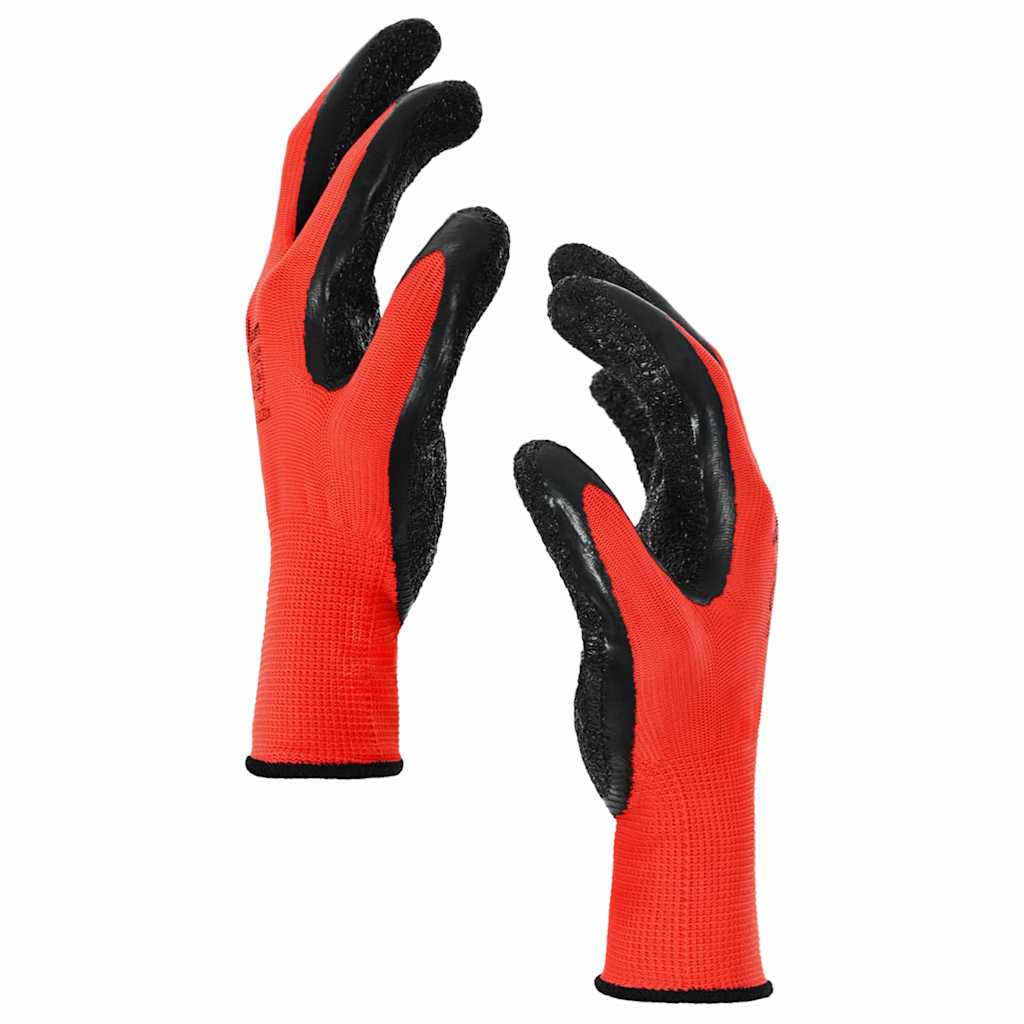 Guanti da Lavoro 24 pcs Rosso e Nero 10 / xl | homemem39