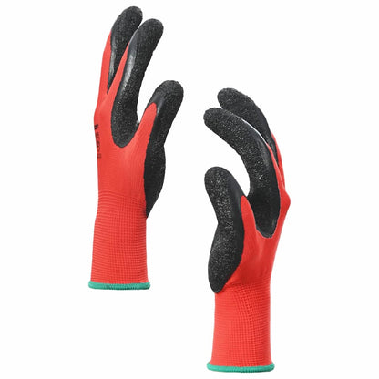 Guanti da Lavoro 12 pcs Rosso e Nero 11 / XXL | homemem39