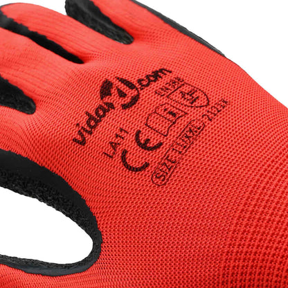 Guanti da Lavoro 24 pcs Rosso e Nero 11 / XXL | homemem39