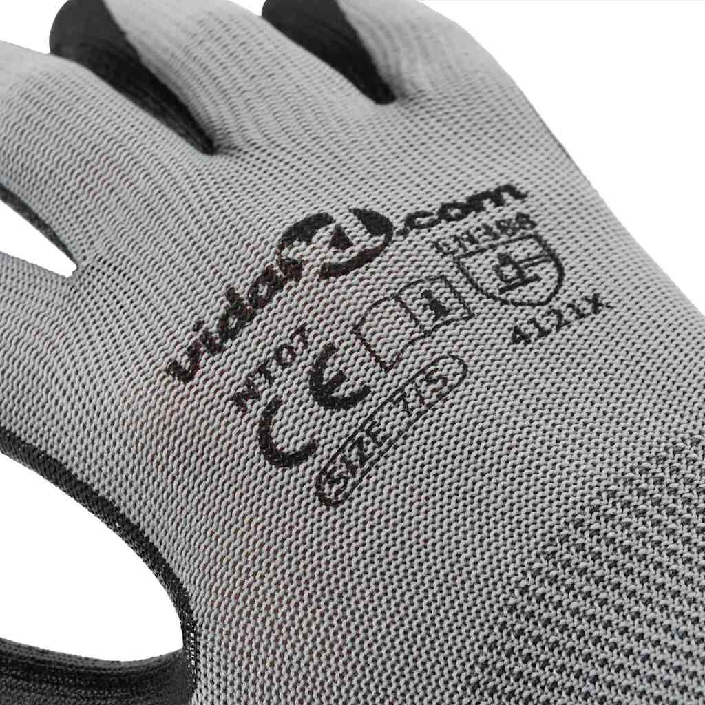 Guanti da Lavoro 12 pcs Grigio e Nero 7 / S Poliestere | homemem39