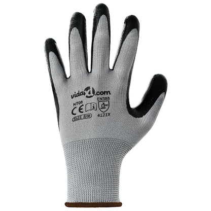 Guanti da Lavoro 24 pcs Grigio e Nero 8 / m Poliestere | homemem39