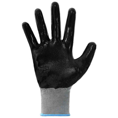 Guanti da Lavoro 12 pcs Grigio e Nero 9 / l Poliestere | homemem39