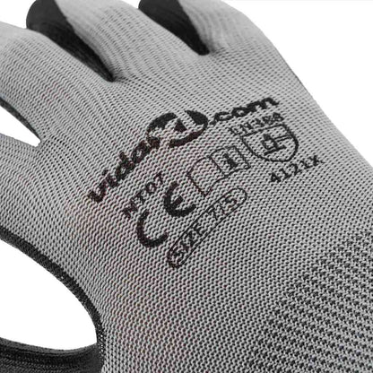 Guanti da Lavoro 24 pcs Grigio e Nero 10 / xl Poliestere | homemem39