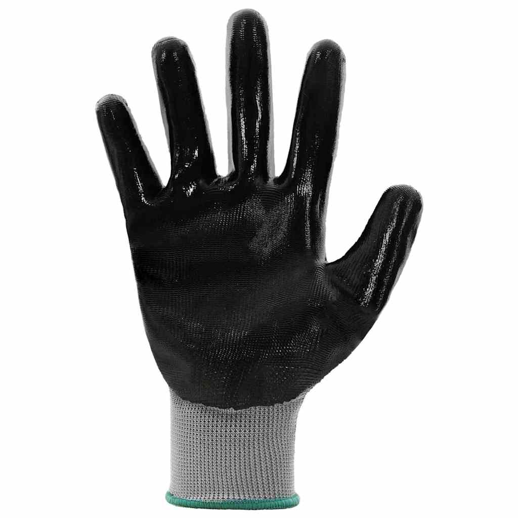 Guanti da Lavoro 24 pcs Grigio e Nero 11 / XXL Poliestere | homemem39