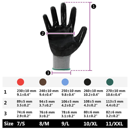 Guanti da Lavoro 24 pcs Grigio e Nero 11 / XXL Poliestere | homemem39