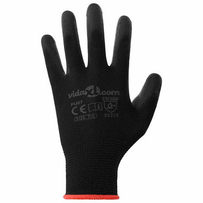 Guanti da Lavoro 24 pcs Nero 7 / S Poliestere | homemem39