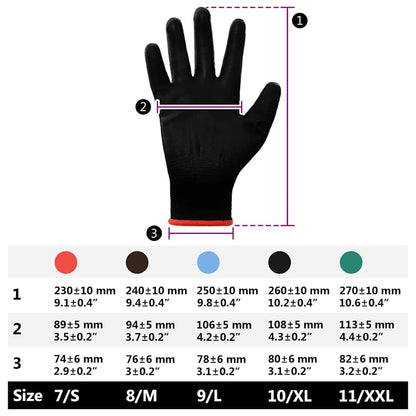 Guanti da Lavoro 24 pcs Nero 7 / S Poliestere | homemem39
