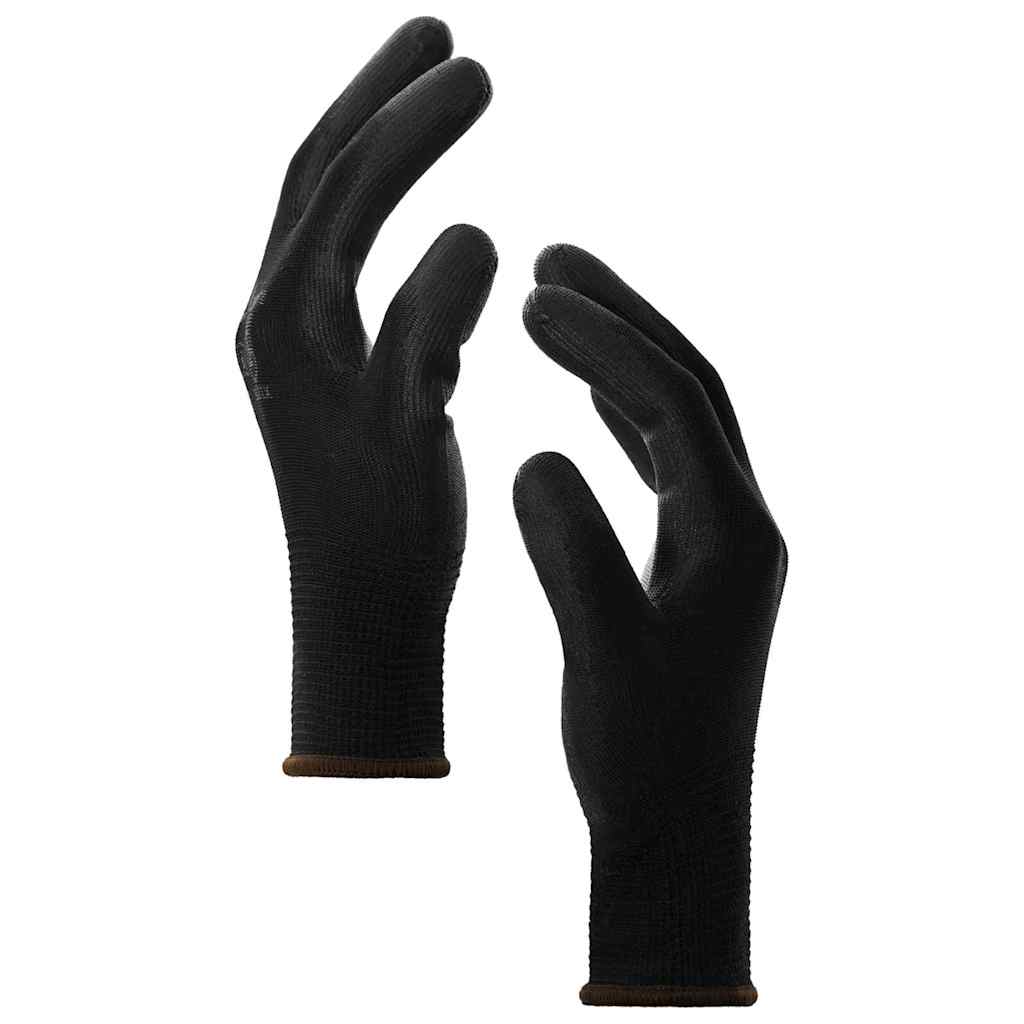 Guanti da Lavoro 24 pcs Nero 8 / m Poliestere | homemem39