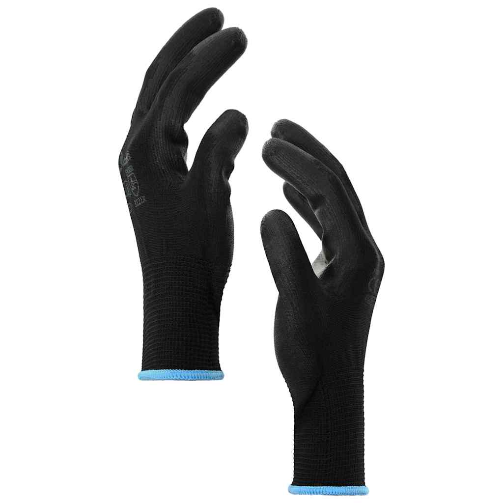 Guanti da Lavoro 24 pcs Nero 9 / l Poliestere | homemem39