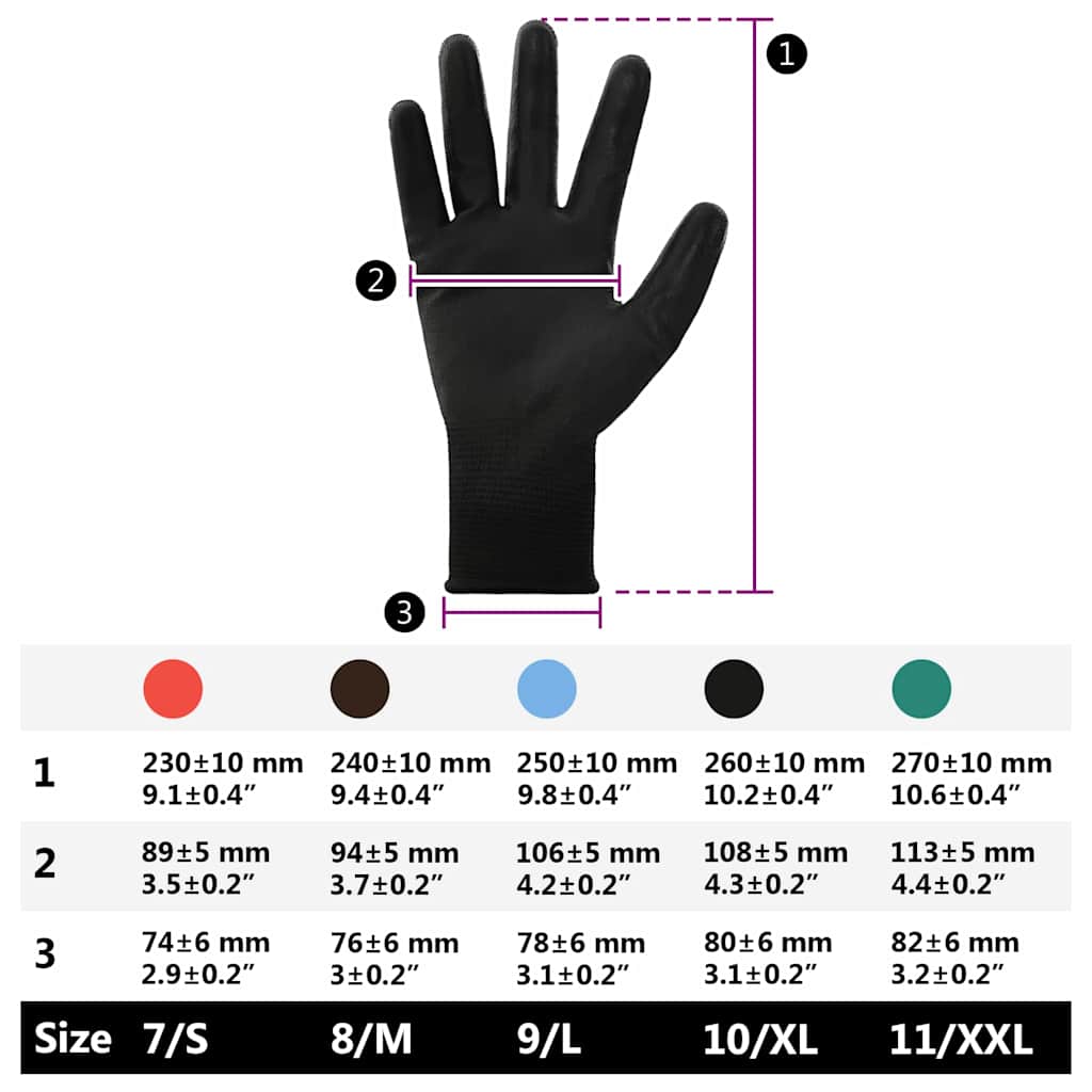 Guanti da Lavoro 24 pcs Nero 10 / xl Poliestere | homemem39