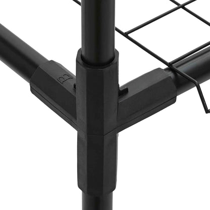 Supporto per piante a 3 livelli Nero 200 x 32 x 104 cm Acciaio