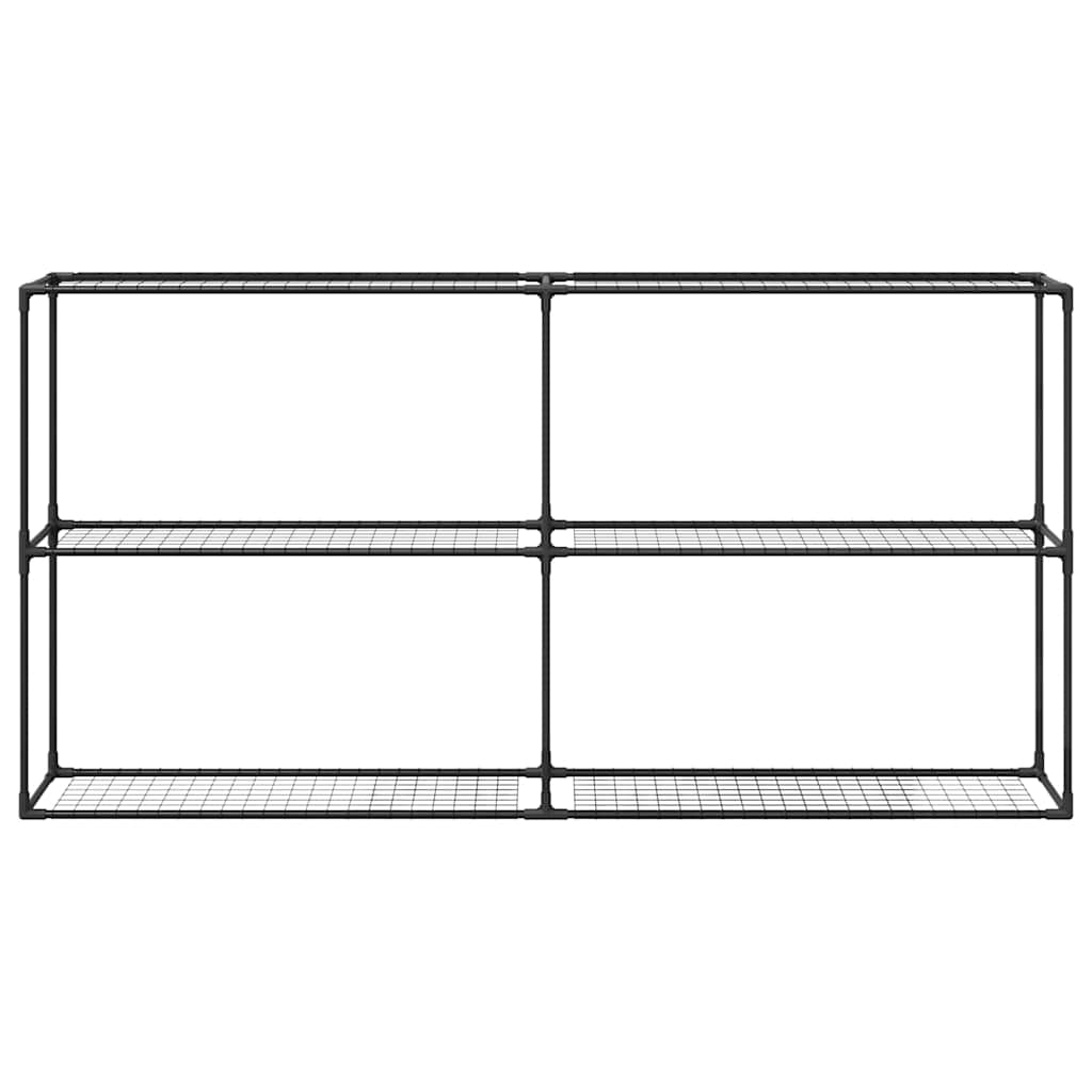 Supporto per piante a 3 livelli Nero 200 x 32 x 104 cm Acciaio