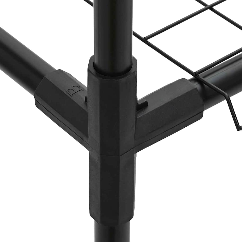 Supporto per piante a 3 livelli Nero 400 x 32 x 104 cm Acciaio