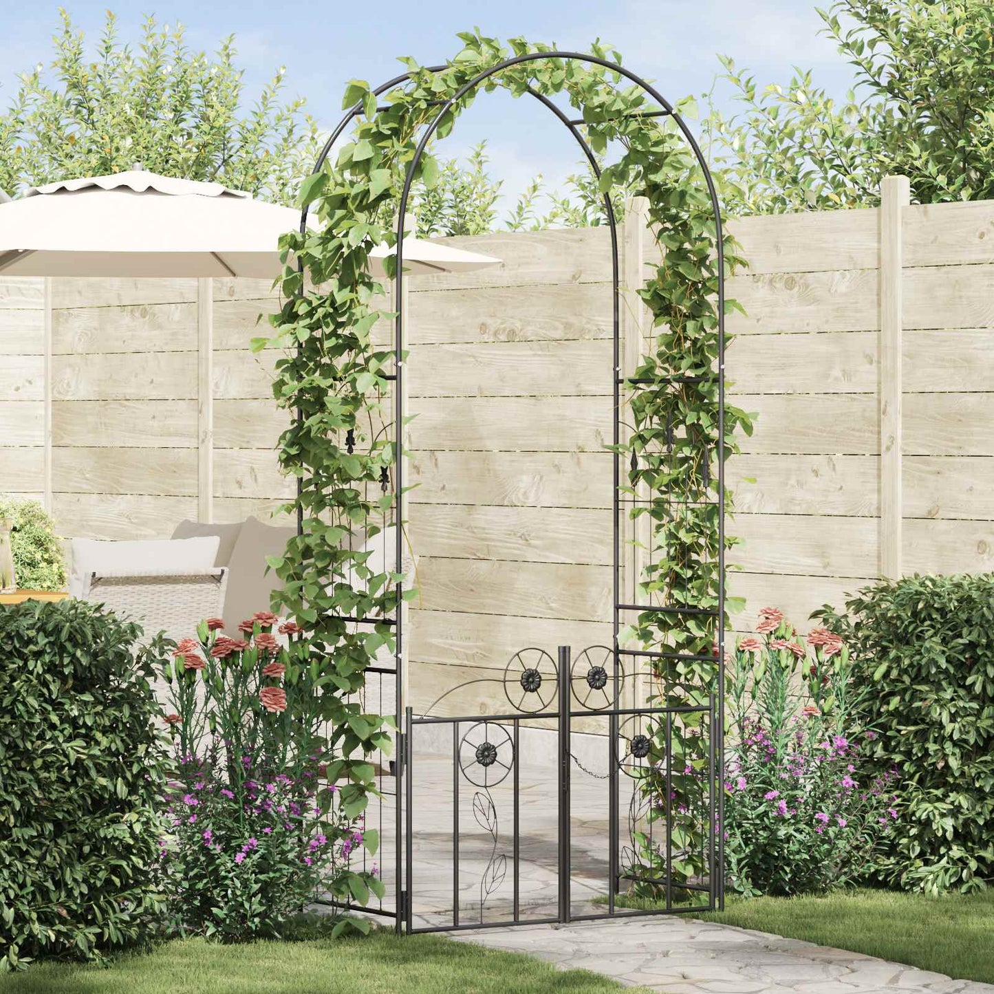 Arco da Giardino con blocco Nero 102 x 50 x 218 cm