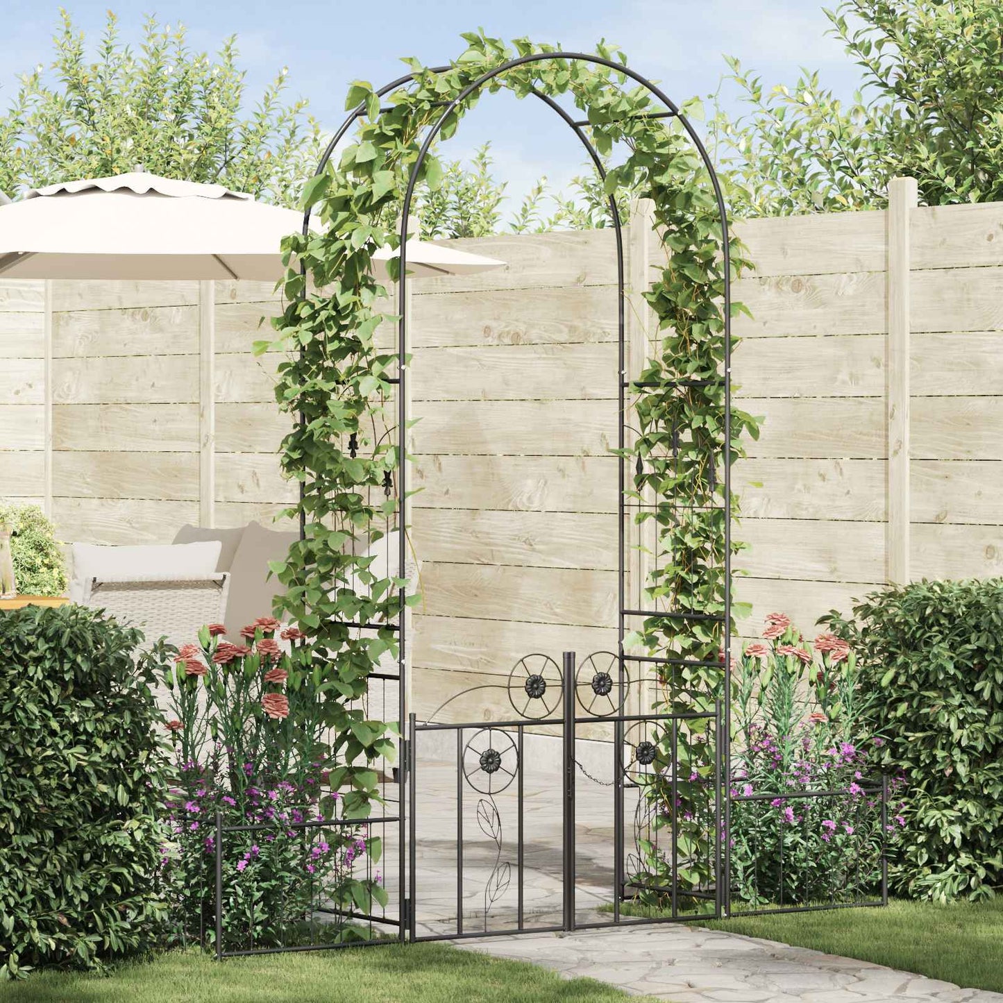 Arco da Giardino con blocco Nero 203 x 50 x 218 cm