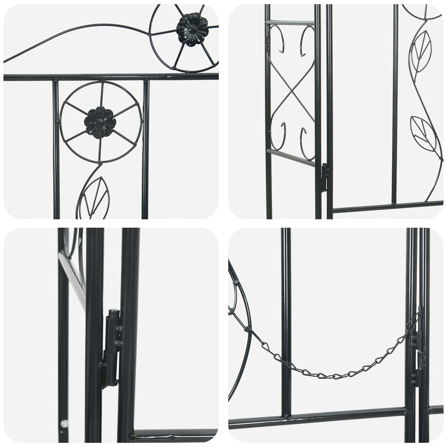 Arco da Giardino Tinta unita Nero 115 x 37 x 226 cm
