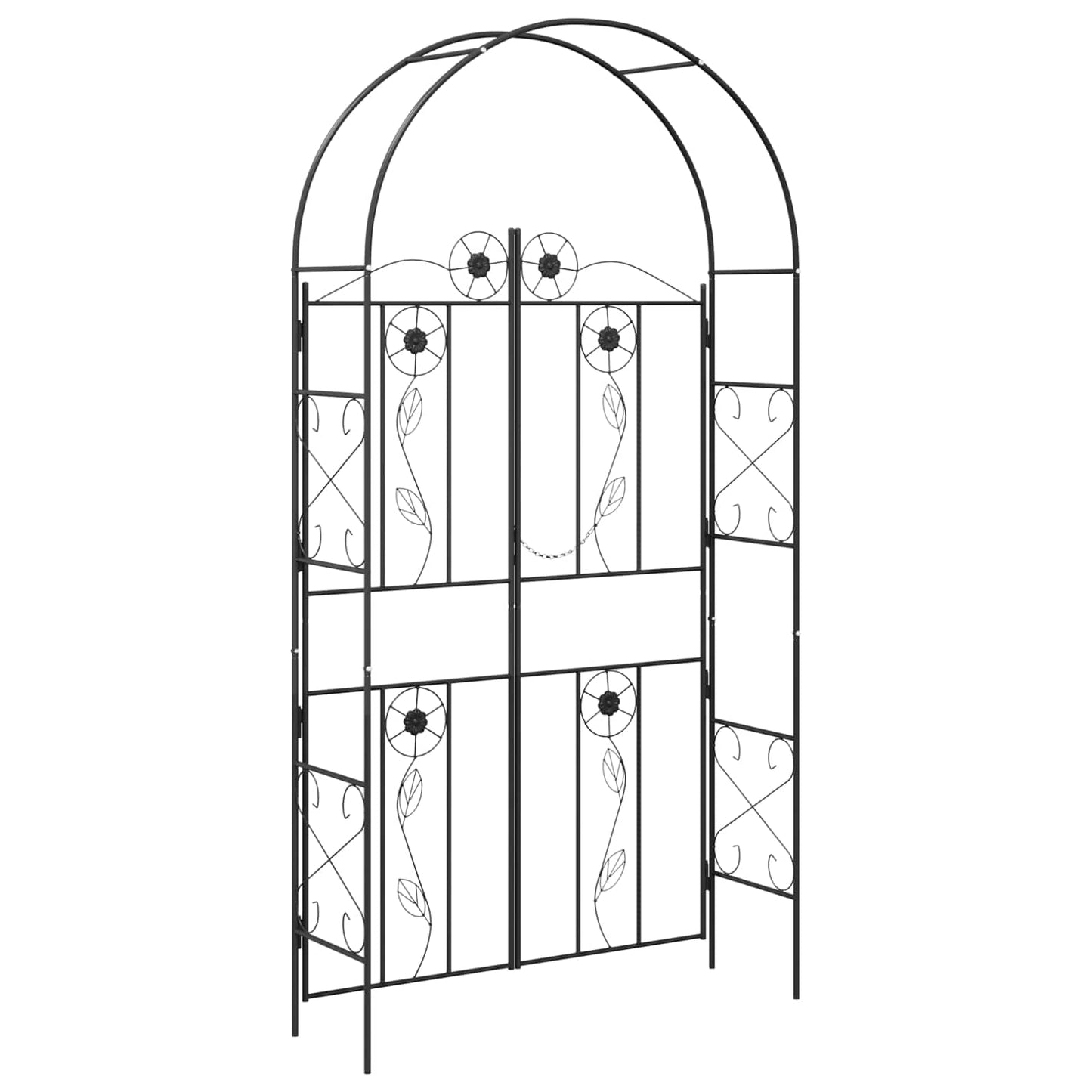 Arco da Giardino Tinta unita Nero 115 x 37 x 226 cm