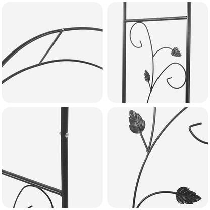 Arco da Giardino Floreale Nero 115 x 37 x 231 cm