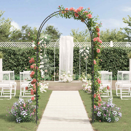 Arco da Giardino Floreale Nero 115 x 37 x 231 cm