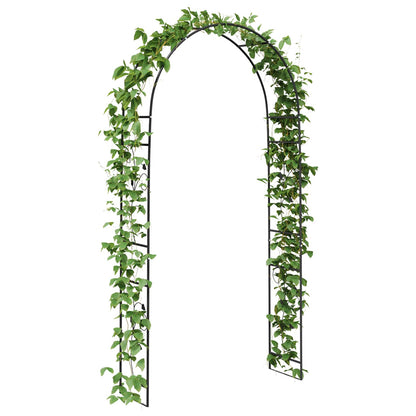 Arco da Giardino Floreale Nero 115 x 37 x 231 cm