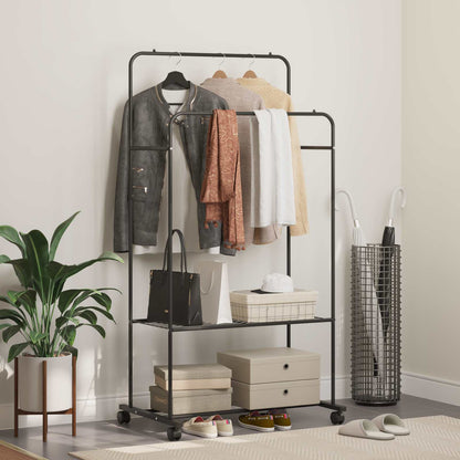 Stendibiancheria con lo scaffale Nero 80 x 53 x 156 cm