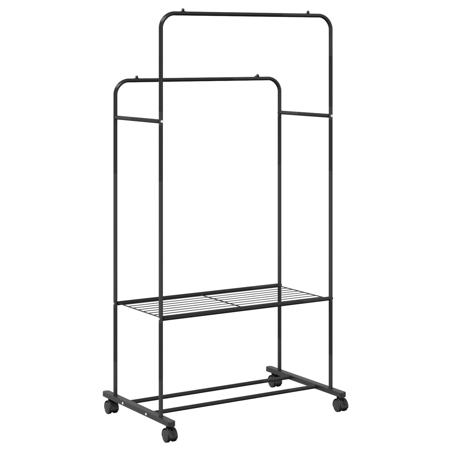 Stendibiancheria con lo scaffale Nero 80 x 53 x 156 cm