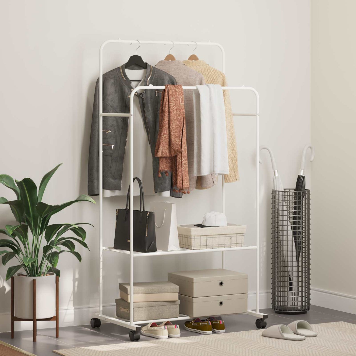 Stendibiancheria con lo scaffale Bianco 80 x 53 x 156 cm