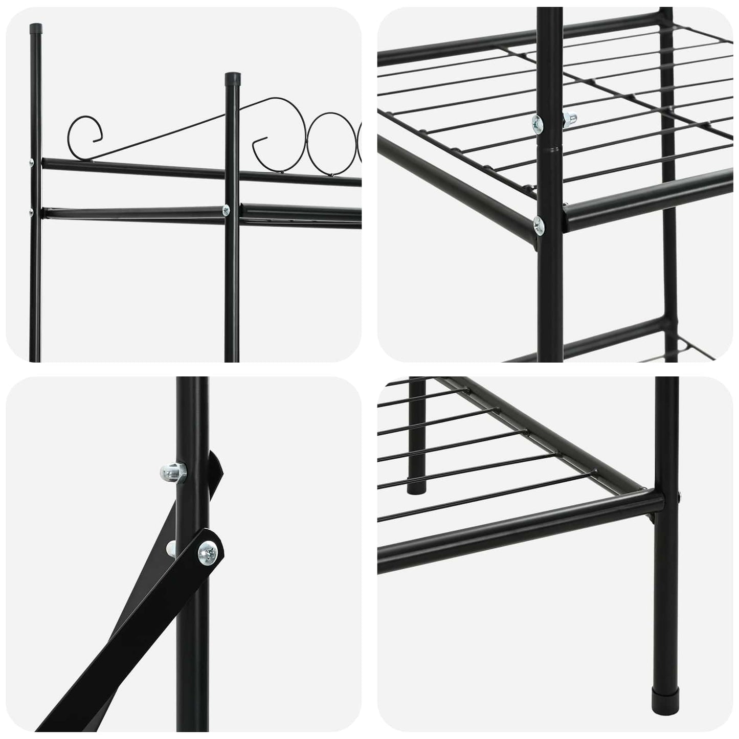 Armadio Aperto con lo scaffale Nero 104,5 x 45 x 172 cm Acciaio | homemem39