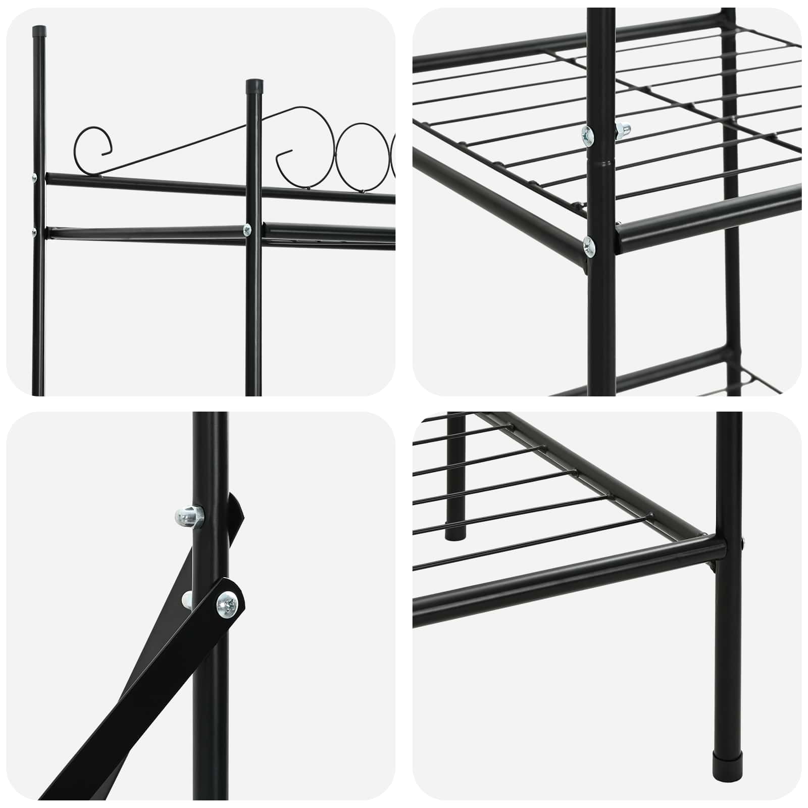 Armadio Aperto con lo scaffale Nero 104,5 x 45 x 172 cm Acciaio | homemem39
