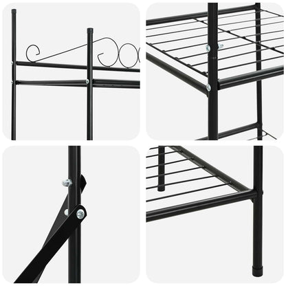 Armadio Aperto con lo scaffale Nero 104,5 x 45 x 172 cm Acciaio | homemem39