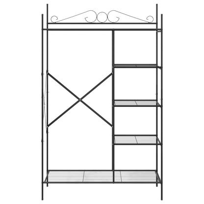 Armadio Aperto con lo scaffale Nero 104,5 x 45 x 172 cm Acciaio | homemem39