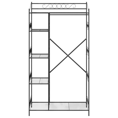 Armadio Aperto con lo scaffale Nero 101 x 43 x 188 cm Acciaio | homemem39