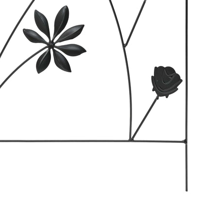Recinzione per Giardino 3 pcs Nero 112 x 40 cm Acciaio