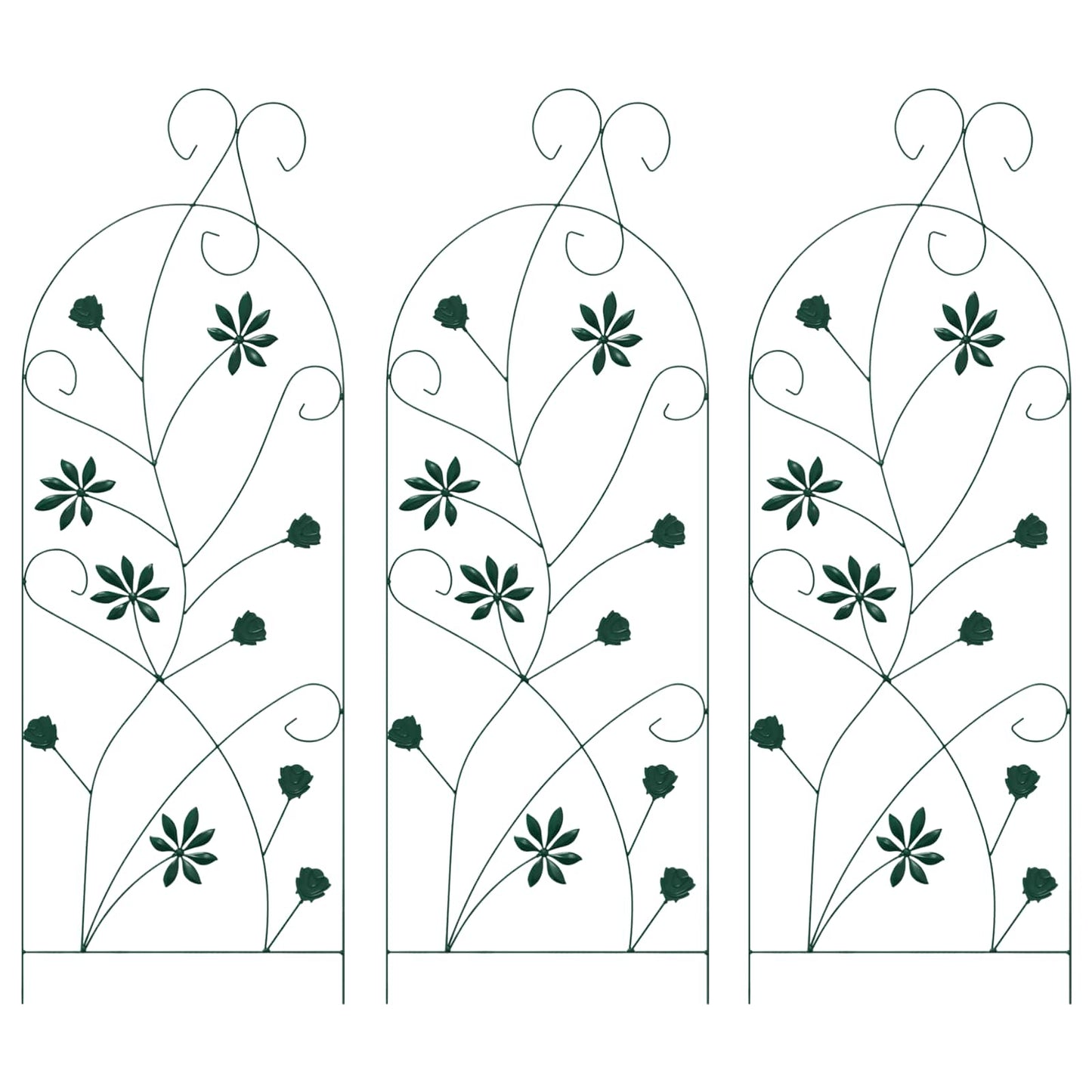 Recinzione per Giardino 3 pcs Verde 112 x 40 cm Acciaio